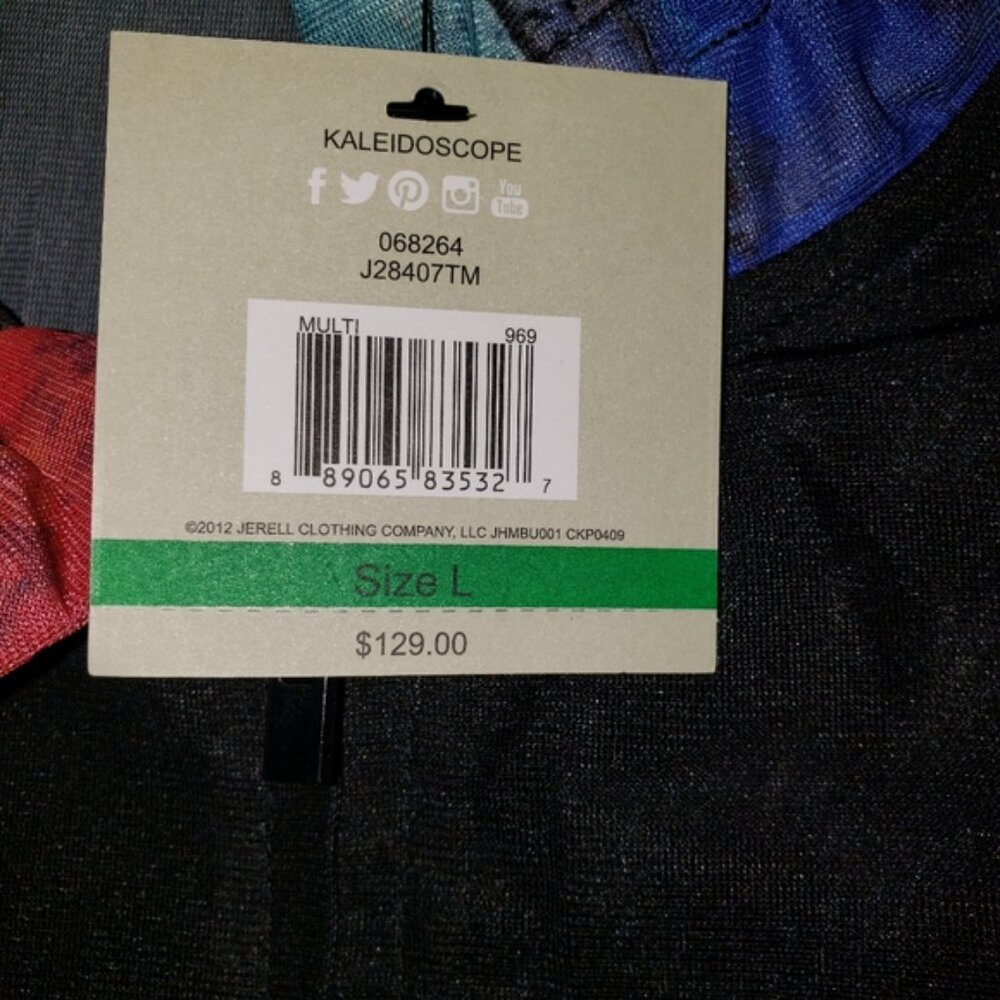 John Mark Black/Multi Color Mesh Zipper Jacket, S… - image 7